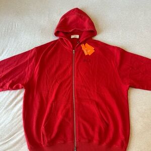YoungLA Bold Red Zip-Up Hoodie